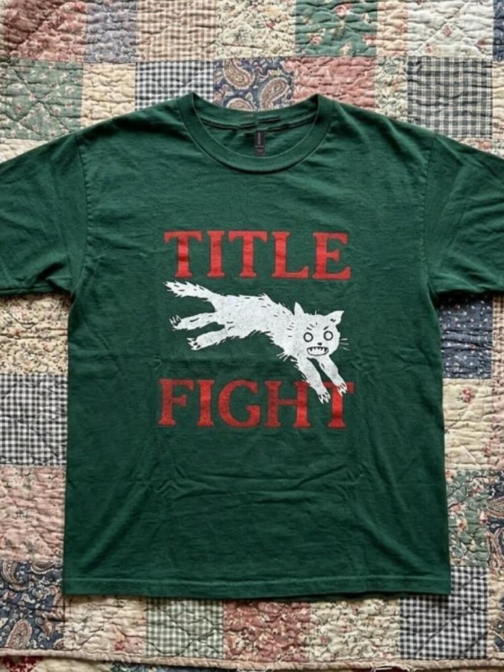 Vintage Title Fight Band Graphic T-Shirt Forest Green Emo Hardcore Punk Tee
